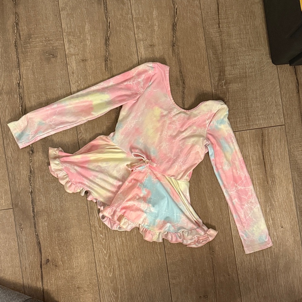 Colorful Tie-Dye a Cheeky Plum Skirt Leotard
